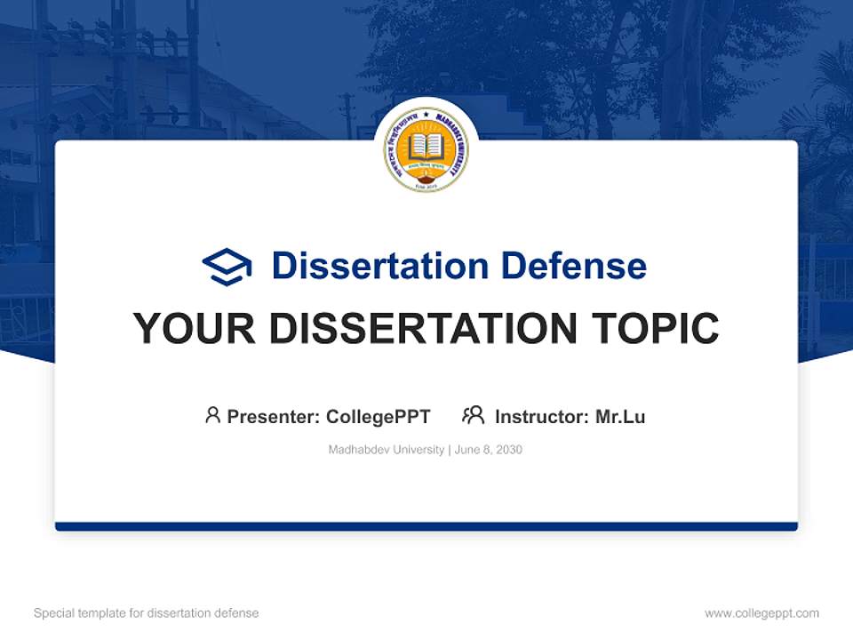 Madhabdev University Graduation Thesis Defense PPT Template4:3 ratio PPT effect preview image7