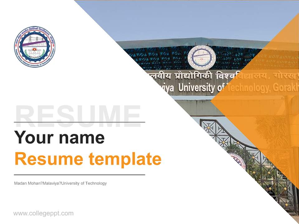 Madan Mohan?Malaviya?University of Technology Resume PPT Template4:3 ratio PPT effect preview image5