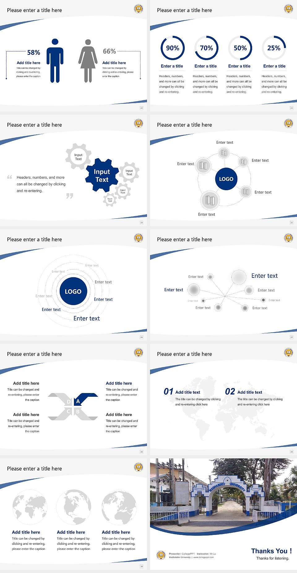 Madhabdev University Course/Courseware Creation PPT Template4:3 ratio PPT effect preview image4