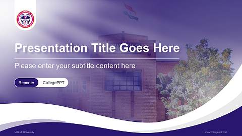 M.B.M. University Lecture Sharing and Networking Event PPT Template