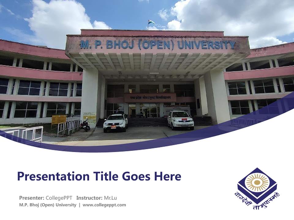M.P. Bhoj (Open) University Course/Courseware Creation PPT Template4:3 ratio PPT effect preview image5