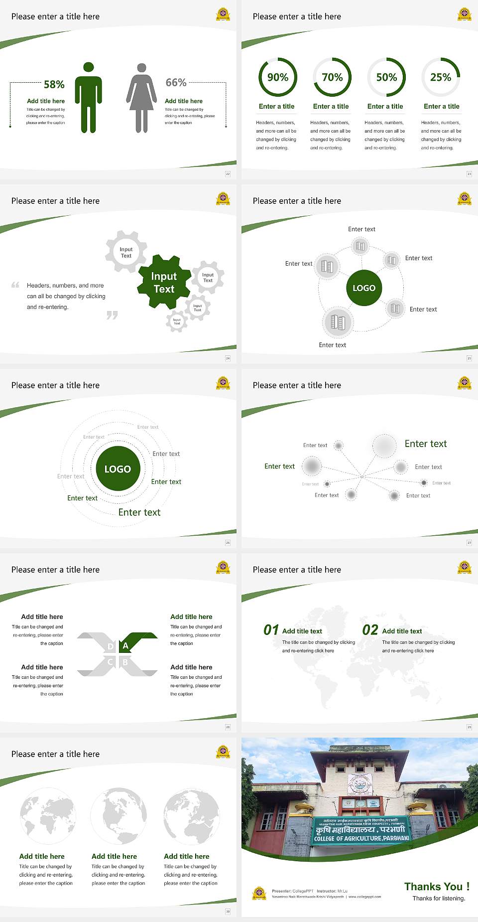 Vasantrao Naik Marathwada Krishi Vidyapeeth Course/Courseware Creation PPT Template4:3 ratio PPT effect preview image4