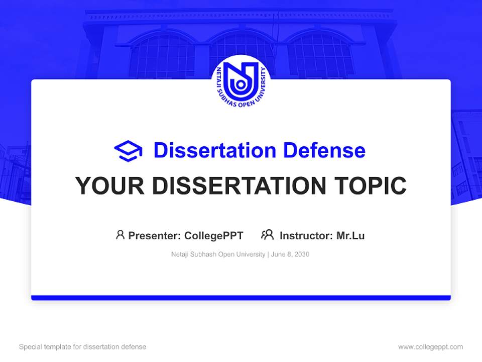 Netaji Subhash Open University Graduation Thesis Defense PPT Template4:3 ratio PPT effect preview image7