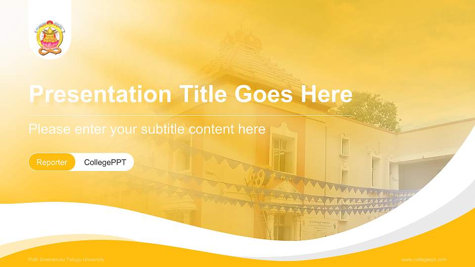 Potti Sreeramulu Telugu University Lecture Sharing and Networking Event PPT Template16:9 ratio PPT effect preview image