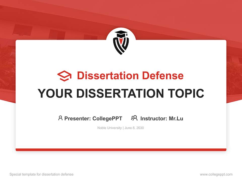Noble University Graduation Thesis Defense PPT Template4:3 ratio PPT effect preview image7