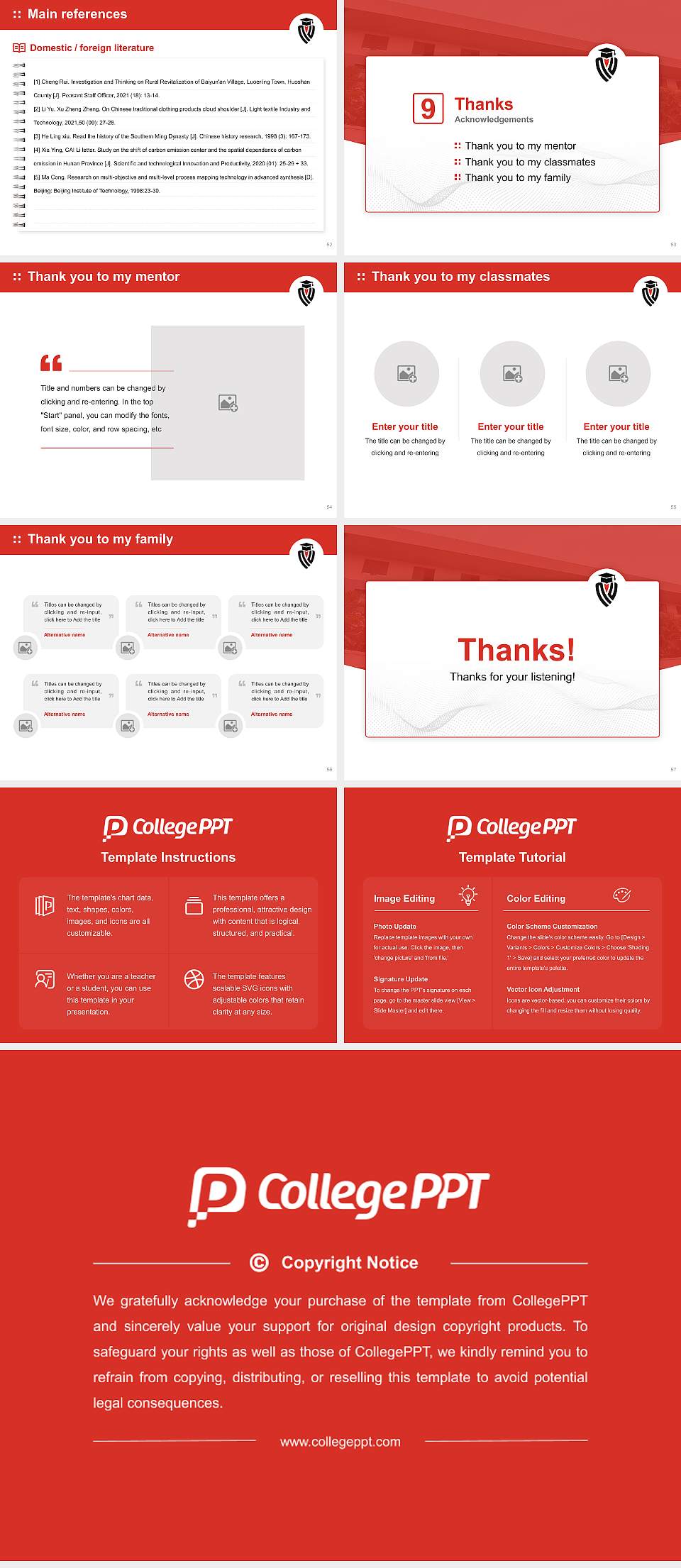 Noble University Graduation Thesis Defense PPT Template4:3 ratio PPT effect preview image7