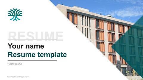 Plaksha University Resume PPT Template