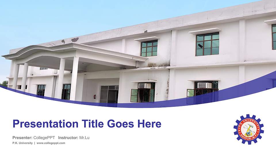 P.K. University Course/Courseware Creation PPT Template16:9 ratio PPT effect preview image