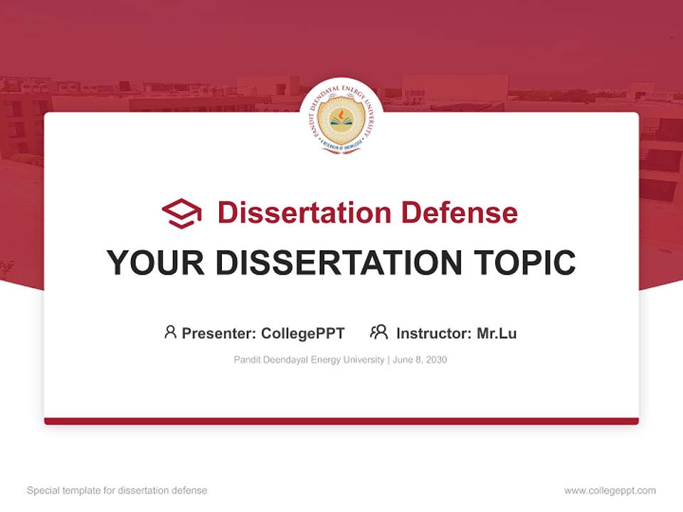 Pandit Deendayal Energy University Graduation Thesis Defense PPT Template4:3 ratio PPT effect preview image7