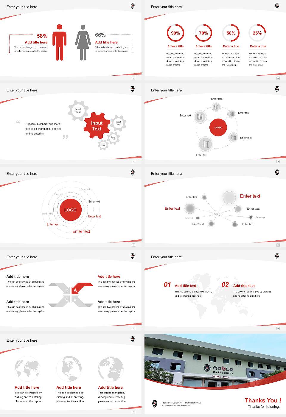 Noble University Course/Courseware Creation PPT Template16:9 ratio PPT effect preview image4
