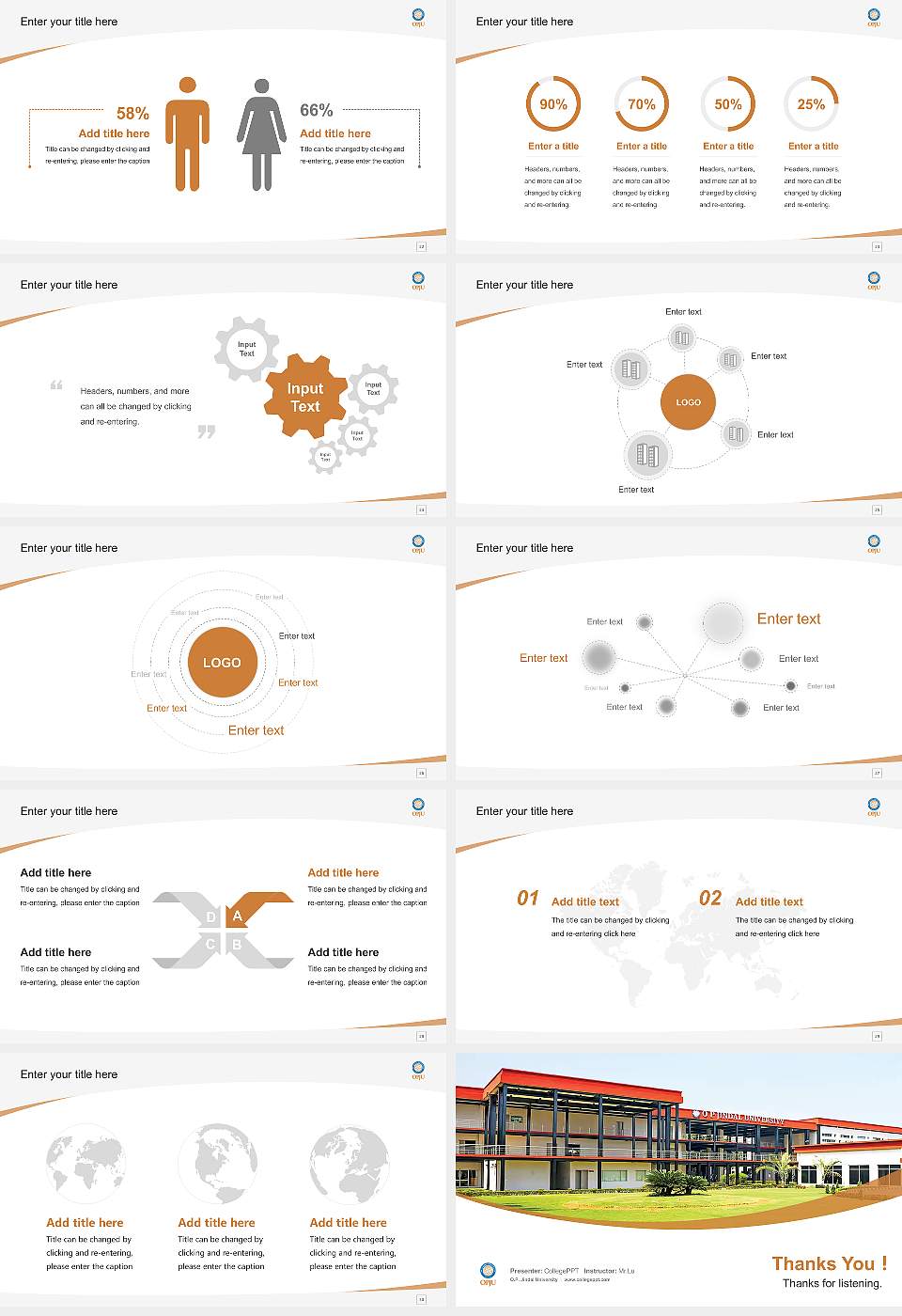 O.P. Jindal University Course/Courseware Creation PPT Template16:9 ratio PPT effect preview image4