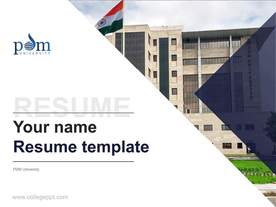 PDM University Resume PPT Template4:3 ratio PPT effect preview image5