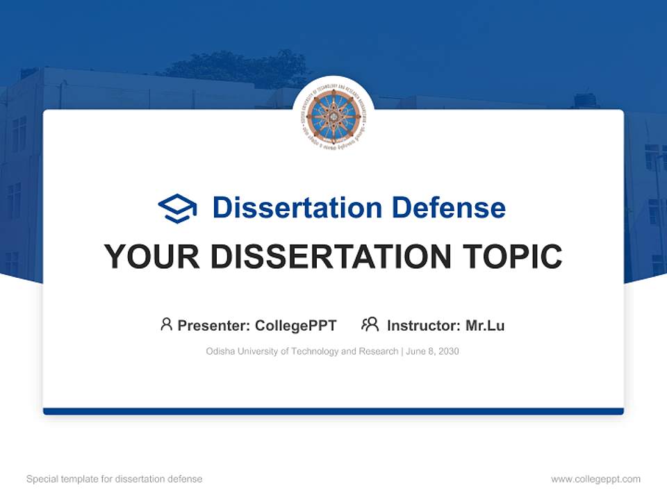 Odisha University of Technology and Research Graduation Thesis Defense PPT Template4:3 ratio PPT effect preview image7