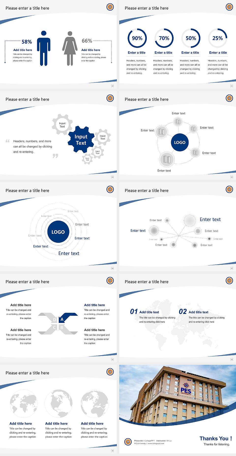 PES University Course/Courseware Creation PPT Template4:3 ratio PPT effect preview image4