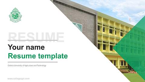 Odisha University of Agriculture and Technology Resume PPT Template