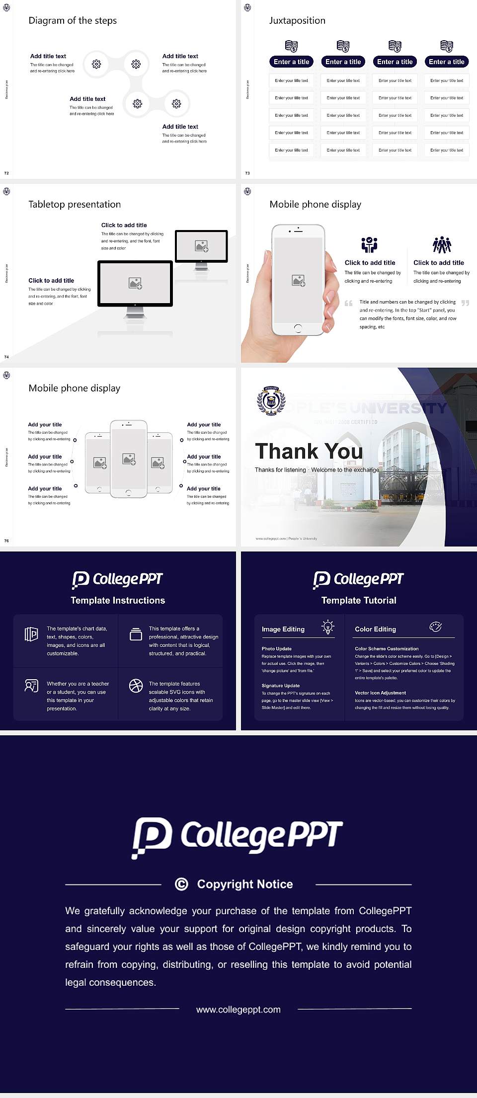 People ‘s University Competition/Entrepreneurship Contest PPT Template4:3 ratio PPT effect preview image9
