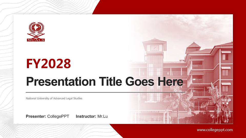 National University of Advanced Legal Studies Academic Presentation/Research Findings Report PPT Template16:9 ratio PPT effect preview image1