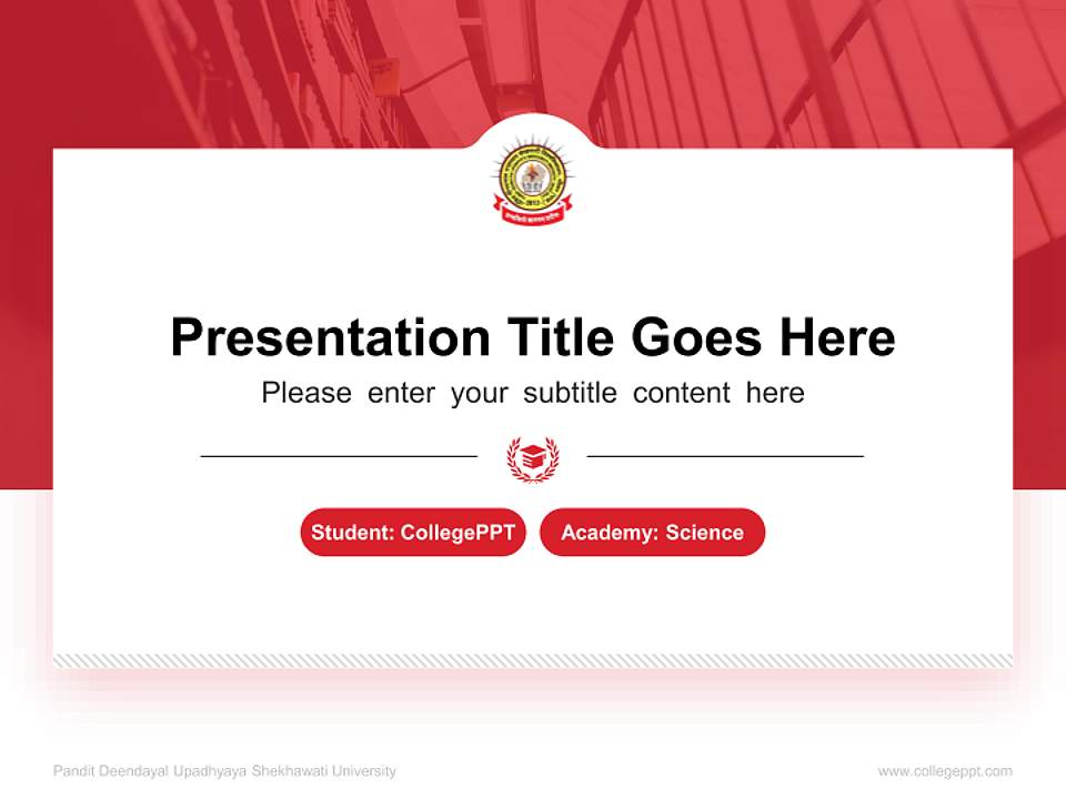 Pandit Deendayal Upadhyaya Shekhawati University National Scholarship Defense PPT Template4:3 ratio PPT effect preview image4