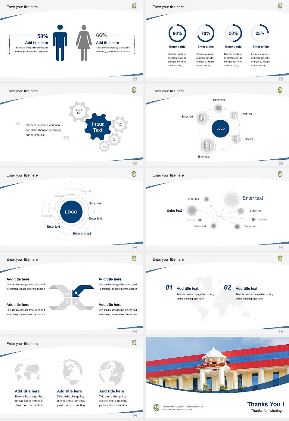 OPJS University Course/Courseware Creation PPT Template16:9 ratio PPT effect preview image4