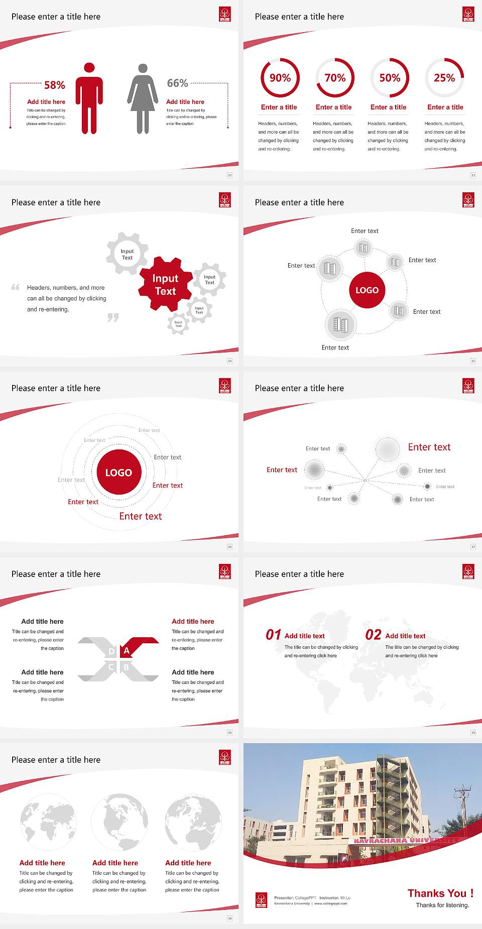 Navrachana University Course/Courseware Creation PPT Template4:3 ratio PPT effect preview image4