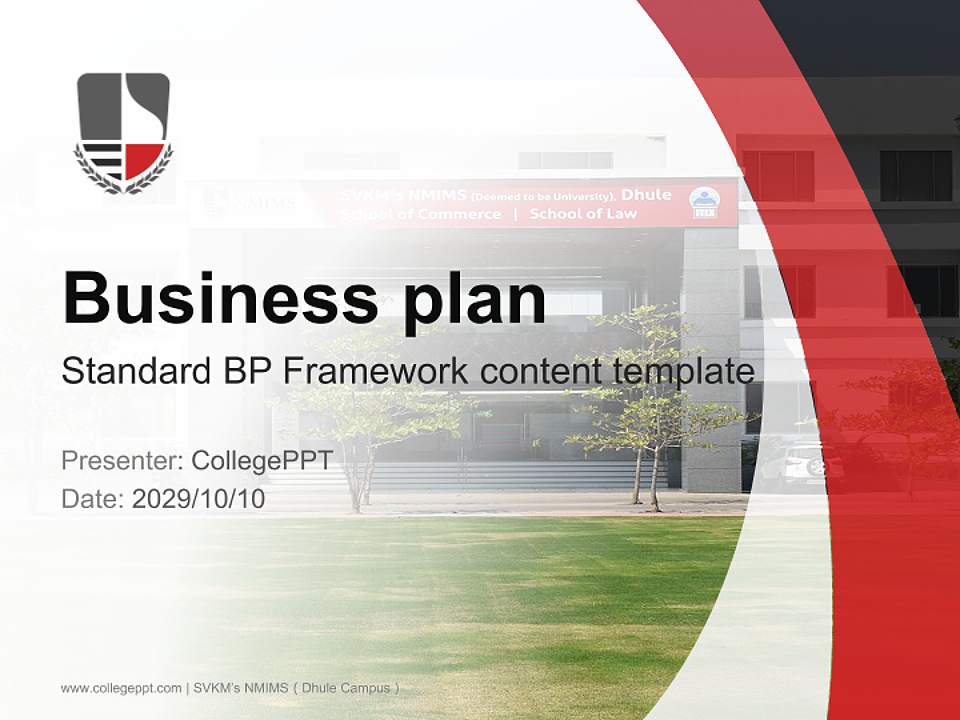 SVKM’s NMIMS（Dhule Campus） Competition/Entrepreneurship Contest PPT Template4:3 ratio PPT effect preview image9