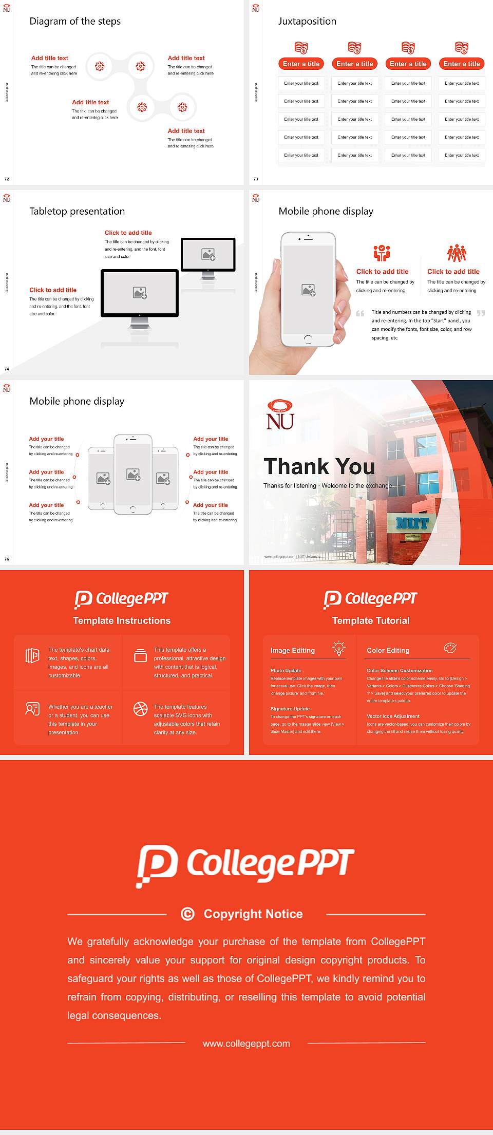 NIIT University Competition/Entrepreneurship Contest PPT Template4:3 ratio PPT effect preview image9