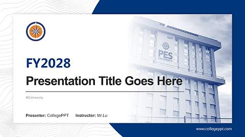 PES University Academic Presentation/Research Findings Report PPT Template
