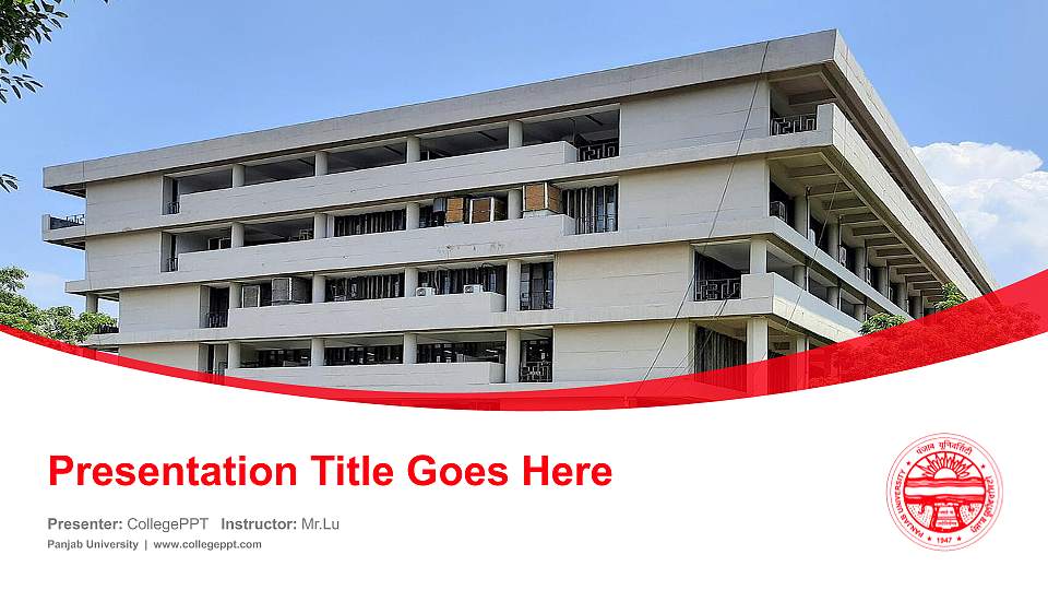 Panjab University Course/Courseware Creation PPT Template16:9 ratio PPT effect preview image