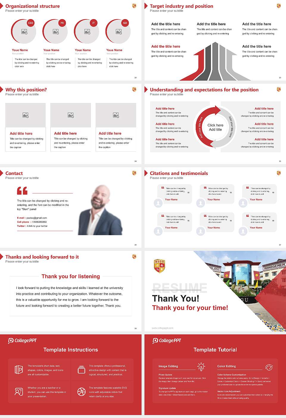 Om Sterling Global University Resume PPT Template16:9 ratio PPT effect preview image4