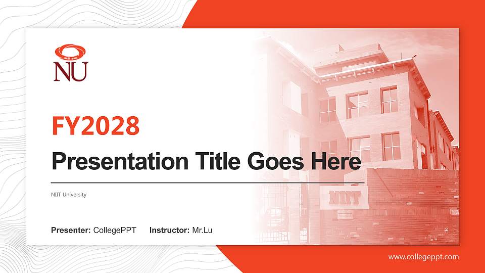 NIIT University Academic Presentation/Research Findings Report PPT Template16:9 ratio PPT effect preview image