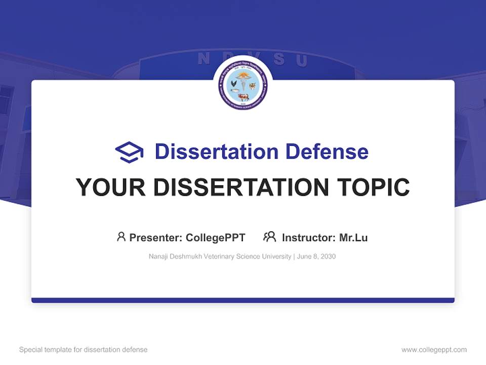 Nanaji Deshmukh Veterinary Science University Graduation Thesis Defense PPT Template4:3 ratio PPT effect preview image7