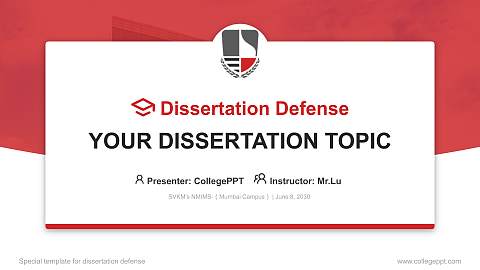 SVKM’s NMIMS-（Mumbai Campus） Graduation Thesis Defense PPT Template