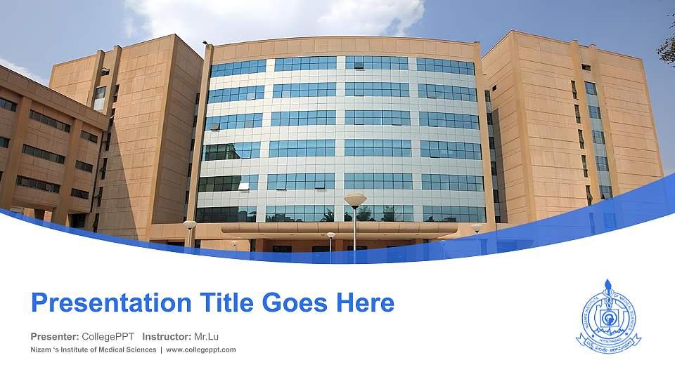 Nizam ‘s Institute of Medical Sciences Course/Courseware Creation PPT Template16:9 ratio PPT effect preview image