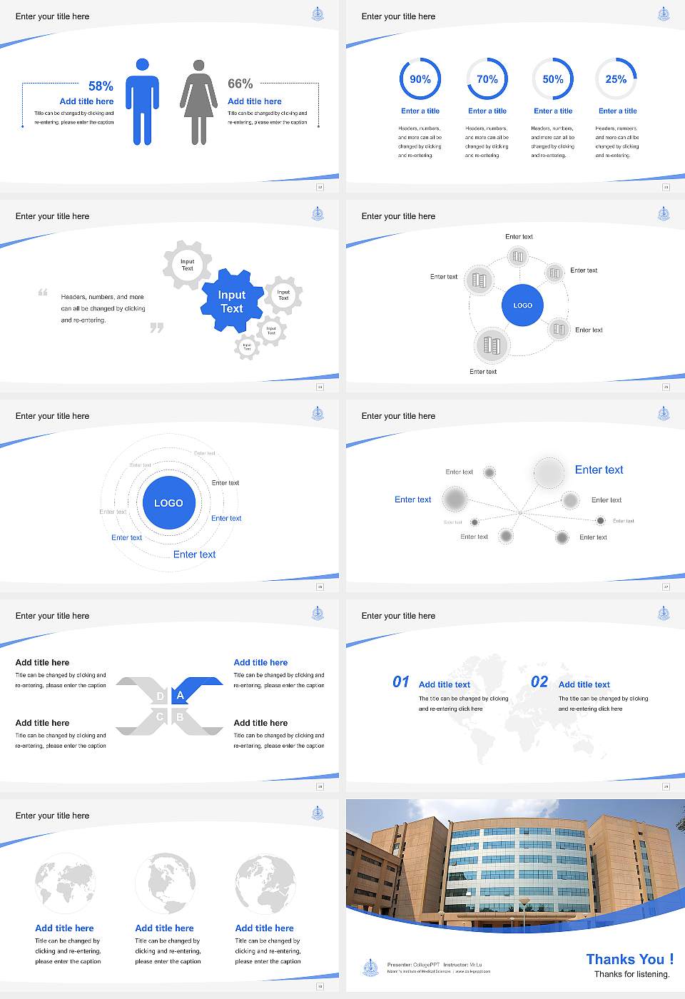 Nizam ‘s Institute of Medical Sciences Course/Courseware Creation PPT Template16:9 ratio PPT effect preview image4