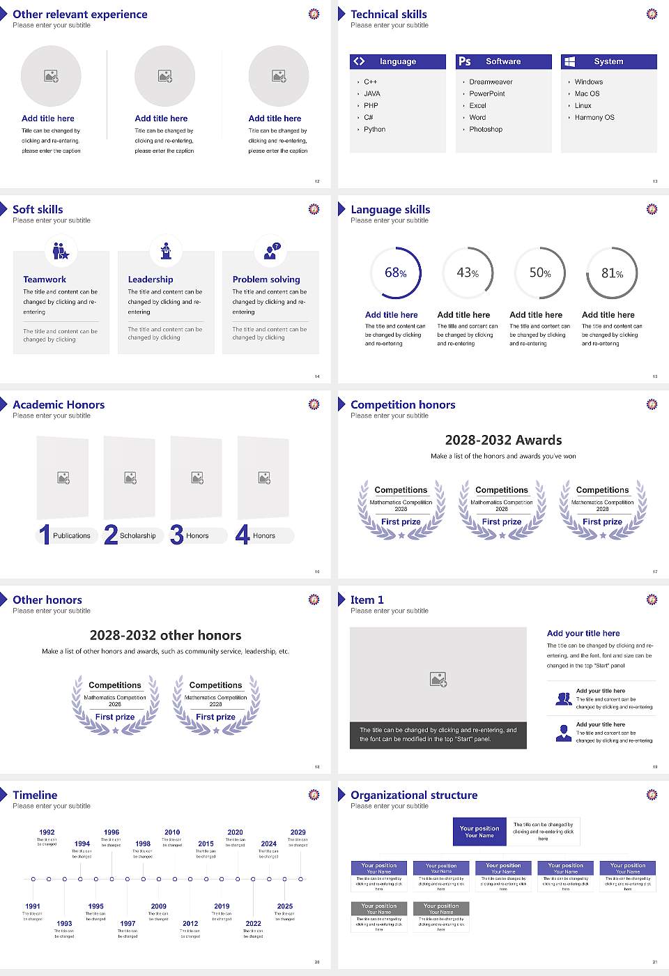 P.K. University Resume PPT Template16:9 ratio PPT effect preview image3