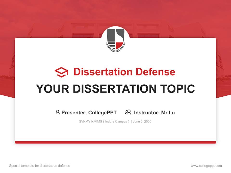 SVKM’s NMIMS（Indore Campus） Graduation Thesis Defense PPT Template4:3 ratio PPT effect preview image7