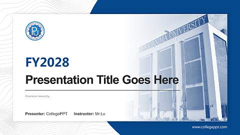 Poornima University Academic Presentation/Research Findings Report PPT Template