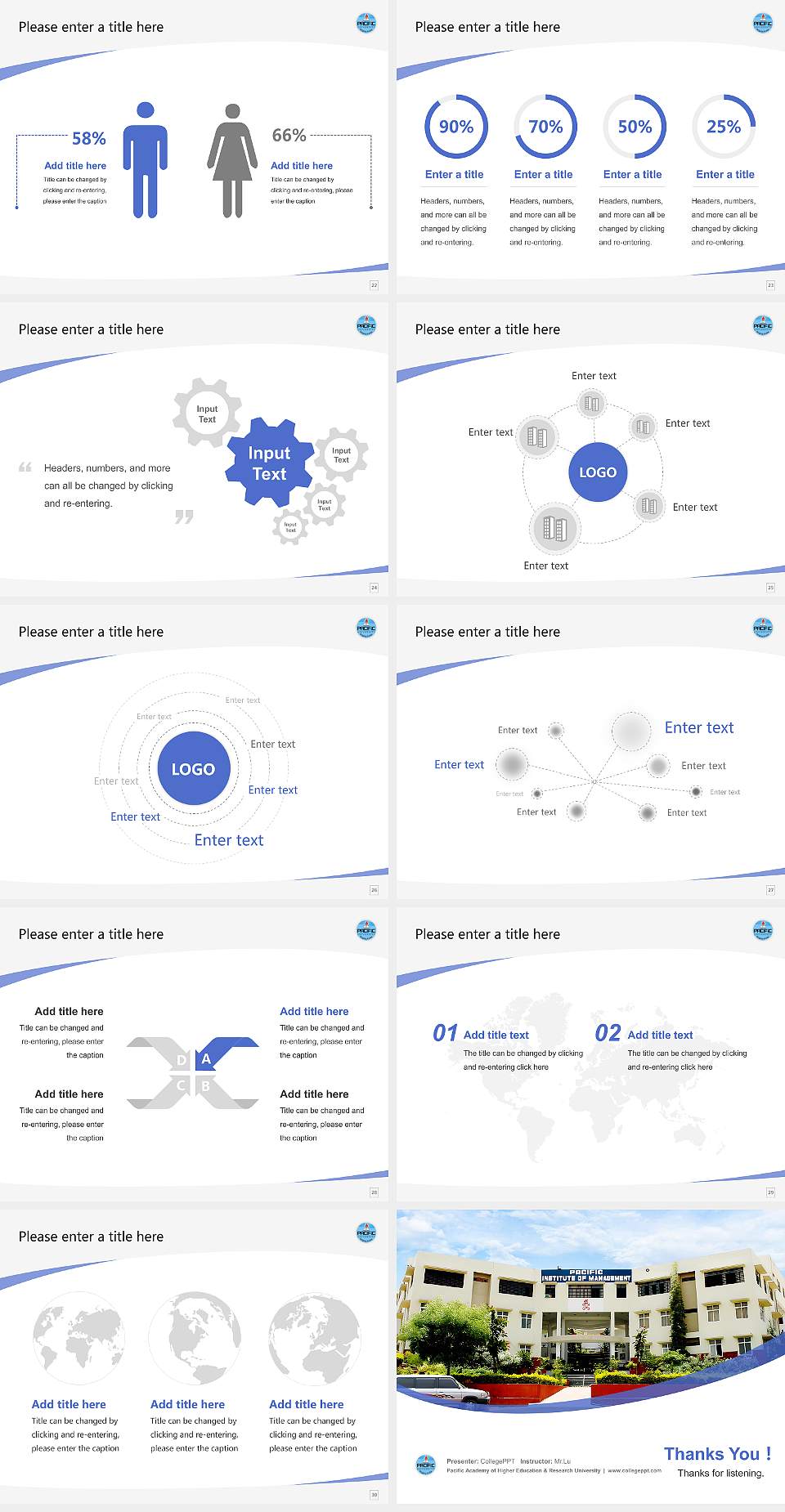 Pacific Academy of Higher Education & Research University Course/Courseware Creation PPT Template4:3 ratio PPT effect preview image4