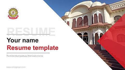 Pandit Deendayal Upadhyaya Shekhawati University Resume PPT Template
