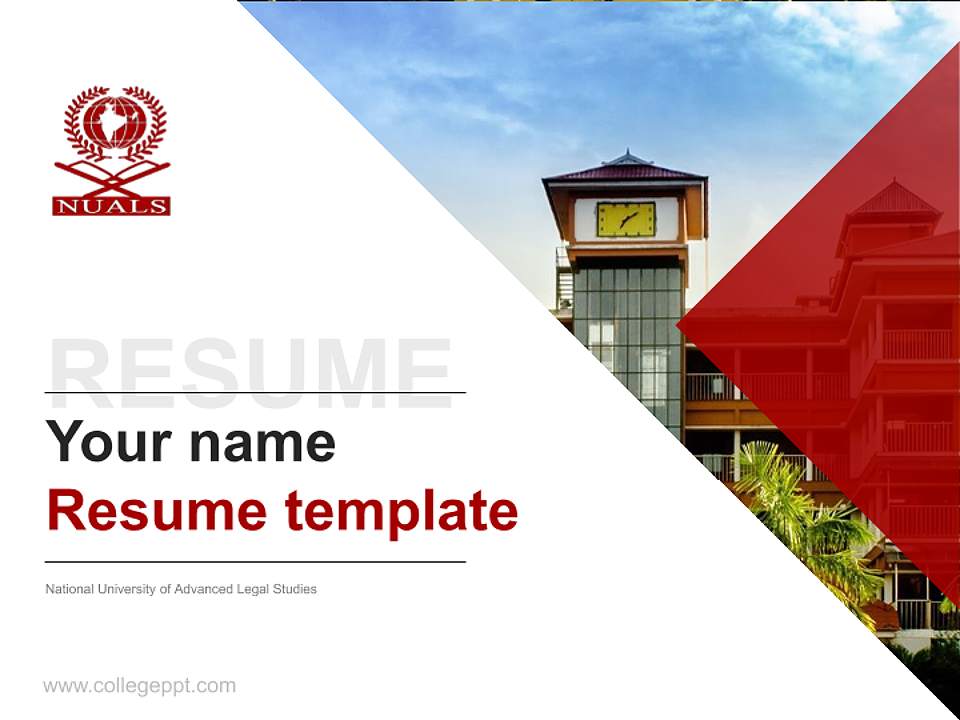 National University of Advanced Legal Studies Resume PPT Template4:3 ratio PPT effect preview image5