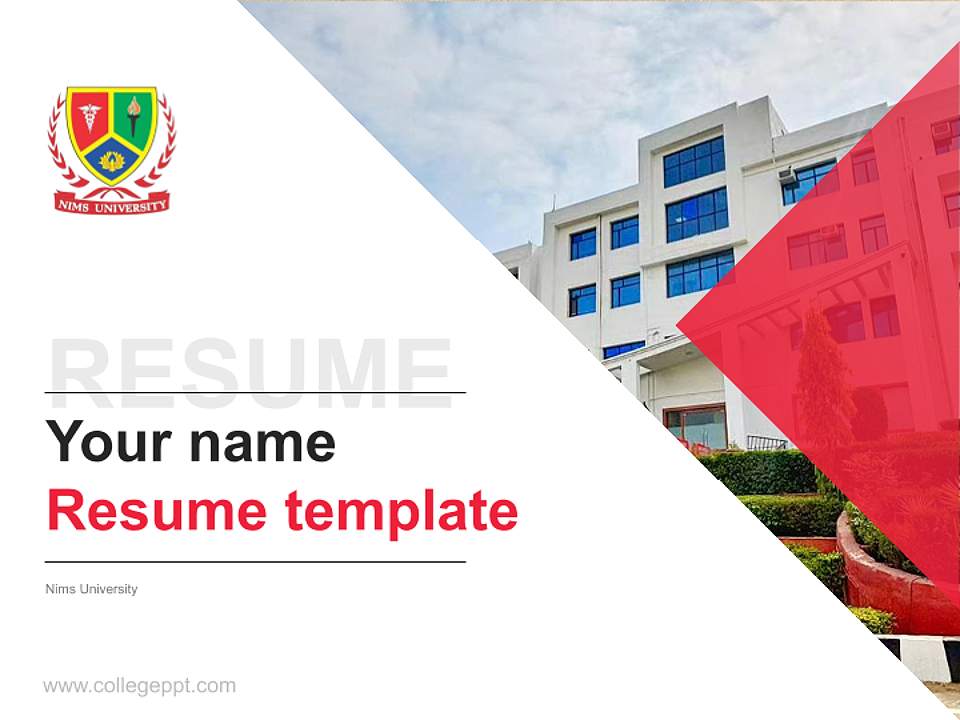 Nims University Resume PPT Template4:3 ratio PPT effect preview image5