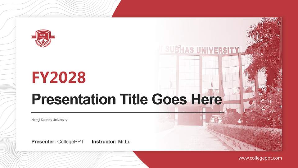 Netaji Subhas University Academic Presentation/Research Findings Report PPT Template16:9 ratio PPT effect preview image