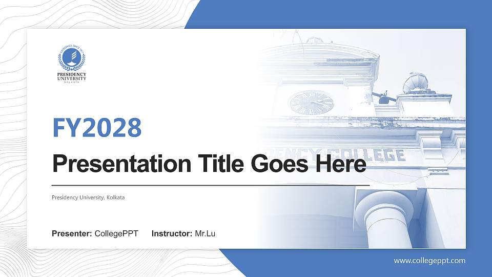 Presidency University, Kolkata Academic Presentation/Research Findings Report PPT Template16:9 ratio PPT effect preview image