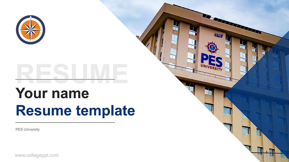 PES University Resume PPT Template16:9 ratio PPT effect preview image