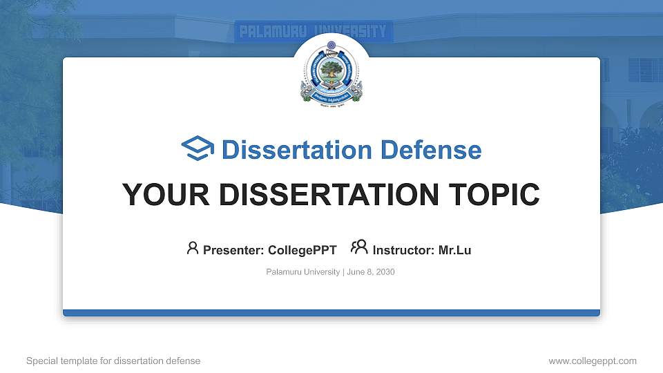 Palamuru University Graduation Thesis Defense PPT Template16:9 ratio PPT effect preview image