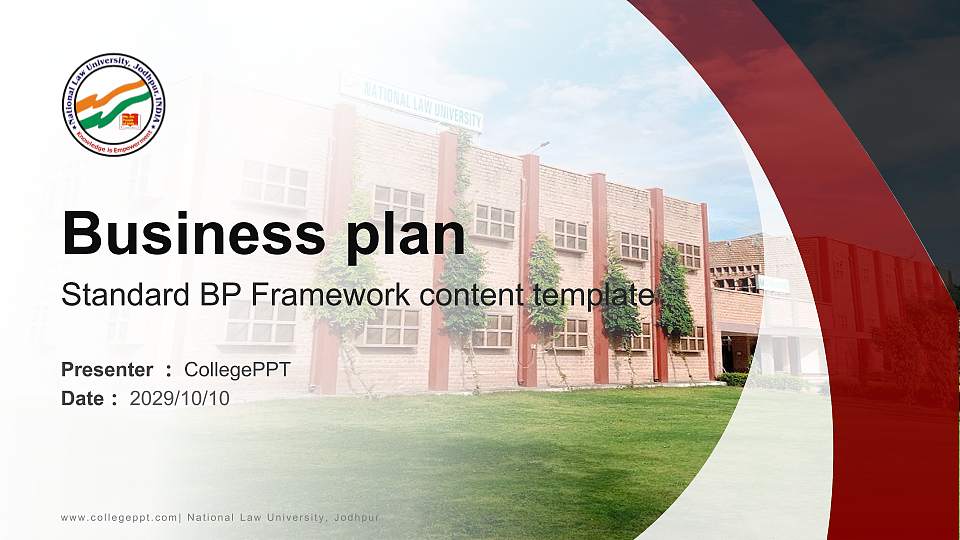 National Law University, Jodhpur Competition/Entrepreneurship Contest PPT Template16:9 ratio PPT effect preview image