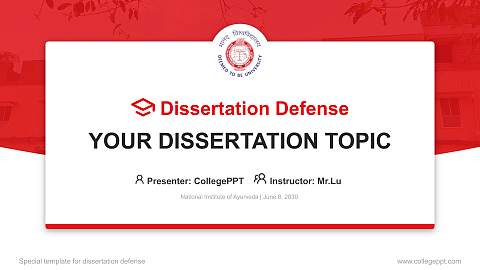 National Institute of Ayurveda Graduation Thesis Defense PPT Template