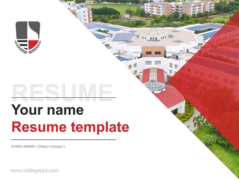 SVKM’s NMIMS（Shirpur Campus） Resume PPT Template4:3 ratio PPT effect preview image5