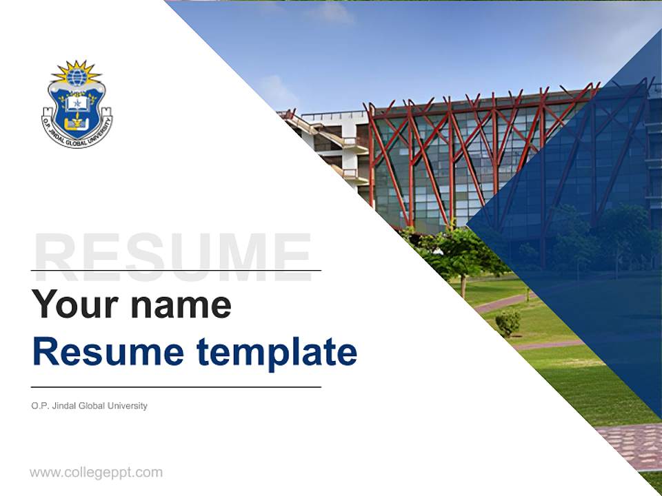 O.P. Jindal Global University Resume PPT Template4:3 ratio PPT effect preview image5