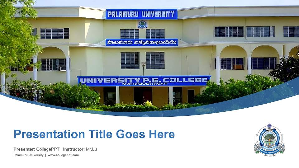 Palamuru University Course/Courseware Creation PPT Template16:9 ratio PPT effect preview image